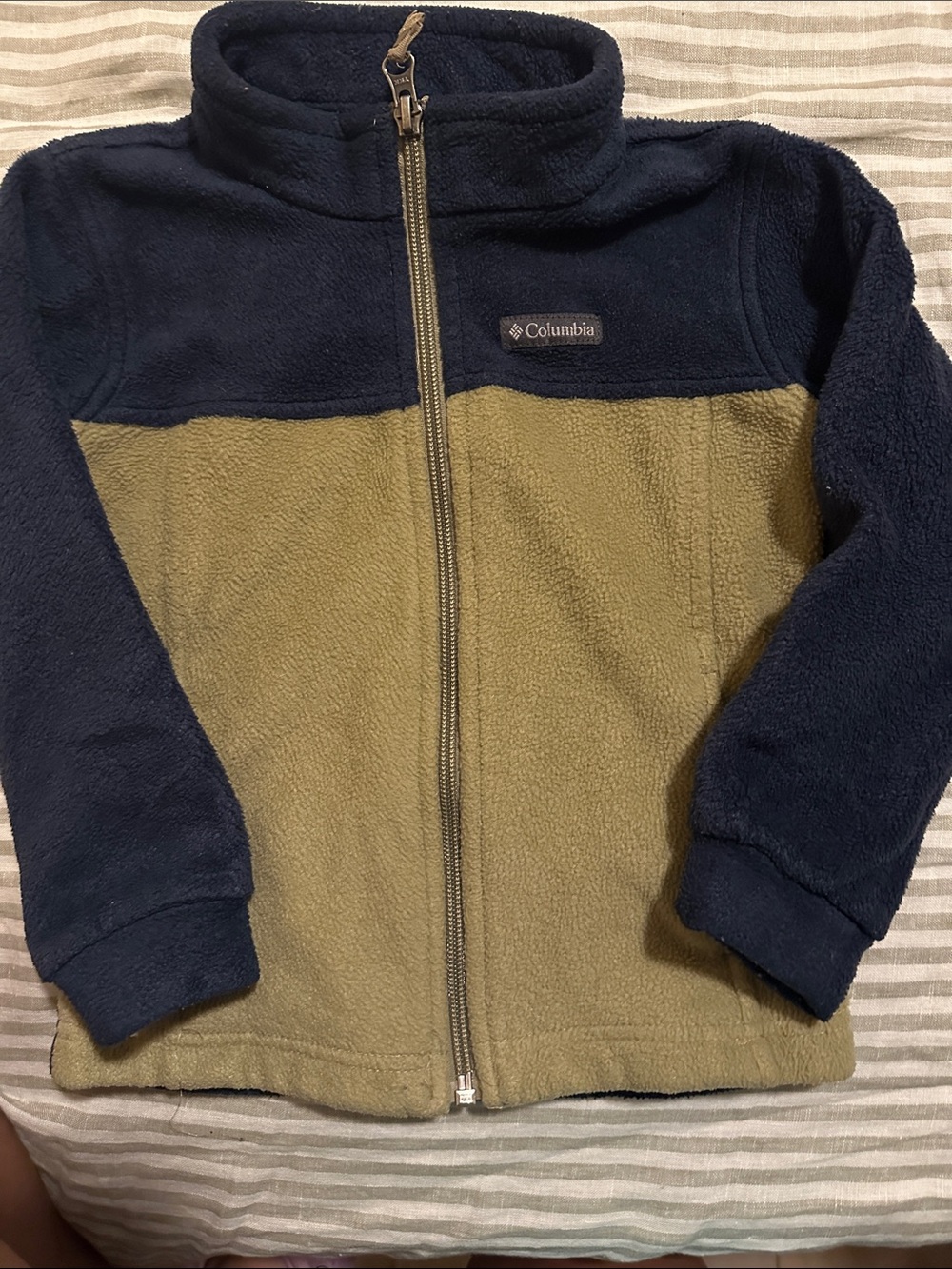 Columbia Kids Navy and Olive Full-Zip Fleece Hoodie